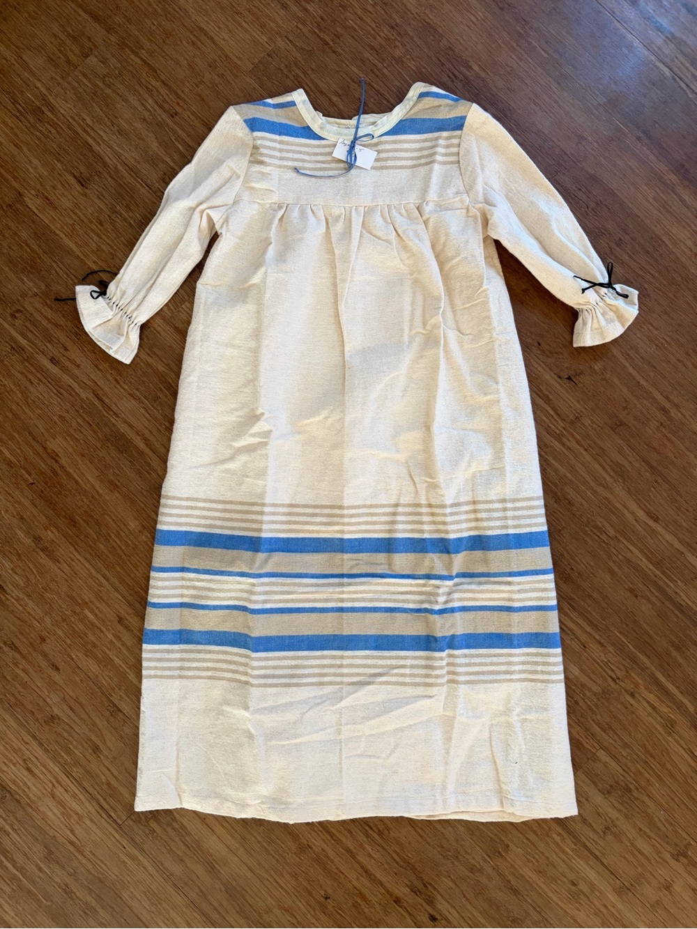 Handmade Vintage Style Girls Nightgown Striped Long Sleeve NWT Size 4-5